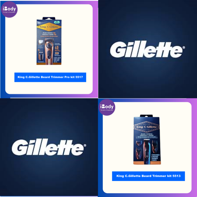 Gillette® King C.Gillette Beard Trimmer kit 5513,5517 ยิลเลตต์ ชุดมีดโกน