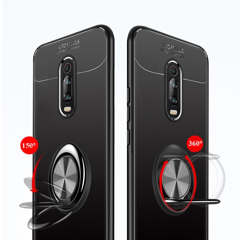 Case Xiaomi Mi 9T #เคสฝาหลัง TPU Finger Ring Kickstand (แผ่นโลหะแบบ Built-in)