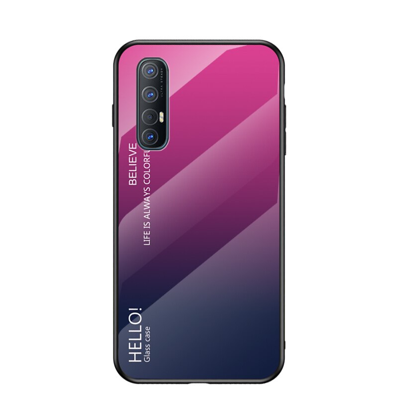 Case OPPO Reno 3 Pro 4G 6.4 นิ้ว #เคสฝาหลัง Gradient Color Glass + PC + TPU Hybrid Case