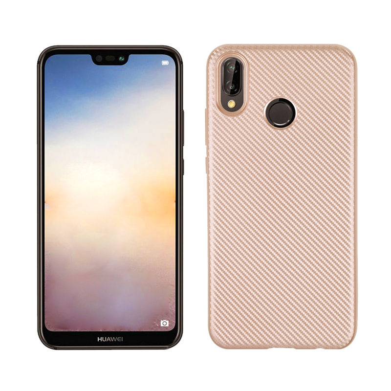 เคส Huawei P20 Lite / Nova 3e #เคสฝาหลัง TPU นิ่มแบบคาร์บอนไฟเบอร์ Soft Skin Case
