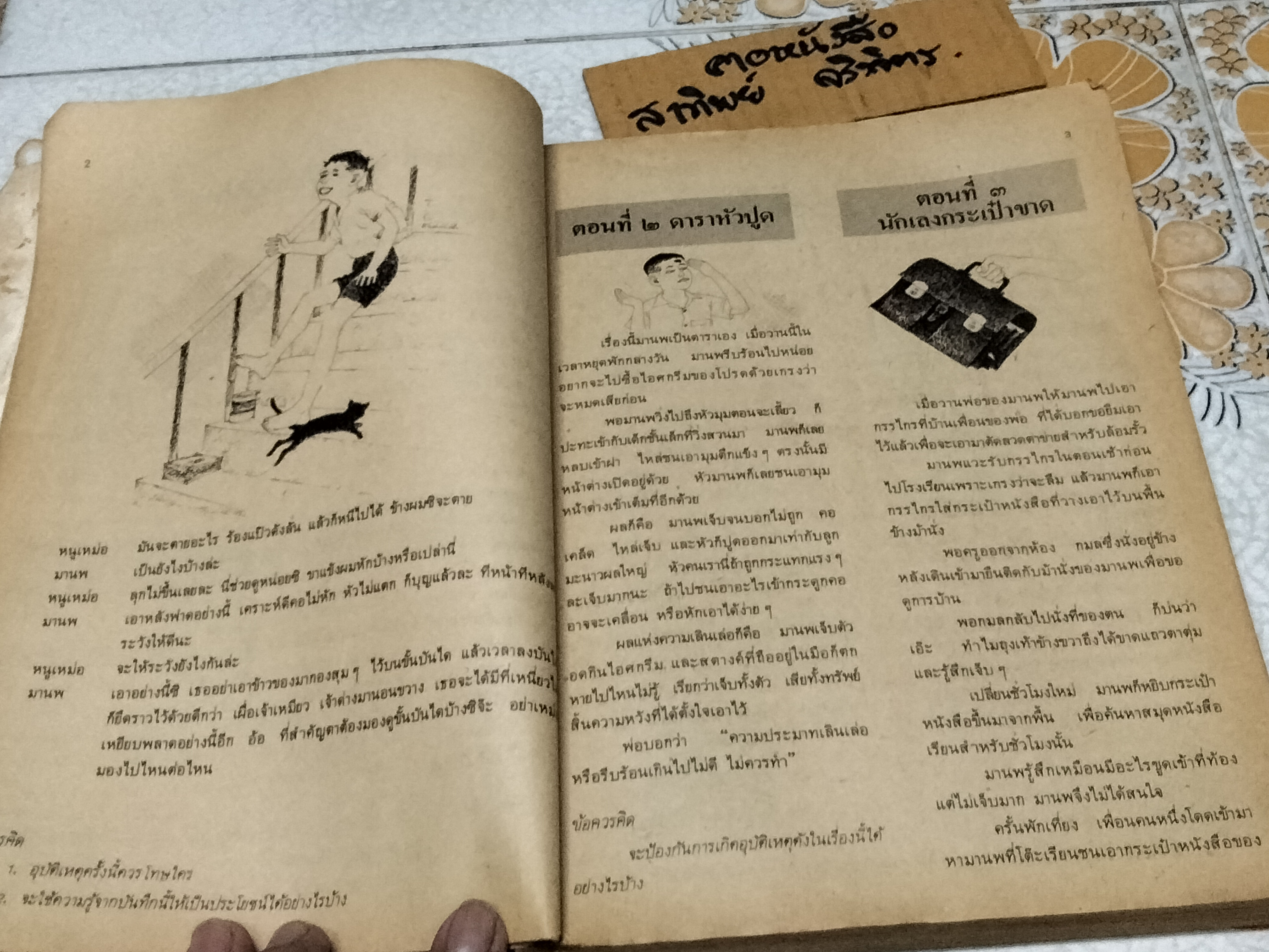 หนังสือเรียนสร้างเสริมประสบการณ์ชีวิต ชั้นประถมศึกษาปีที่ 5 หลักสูตรประถมศึกษา พุทธศักราช 2521 กรมวิชาการ กระทรวงศึกษาธิการ , พิมพ์ครั้งที่ 2/2525