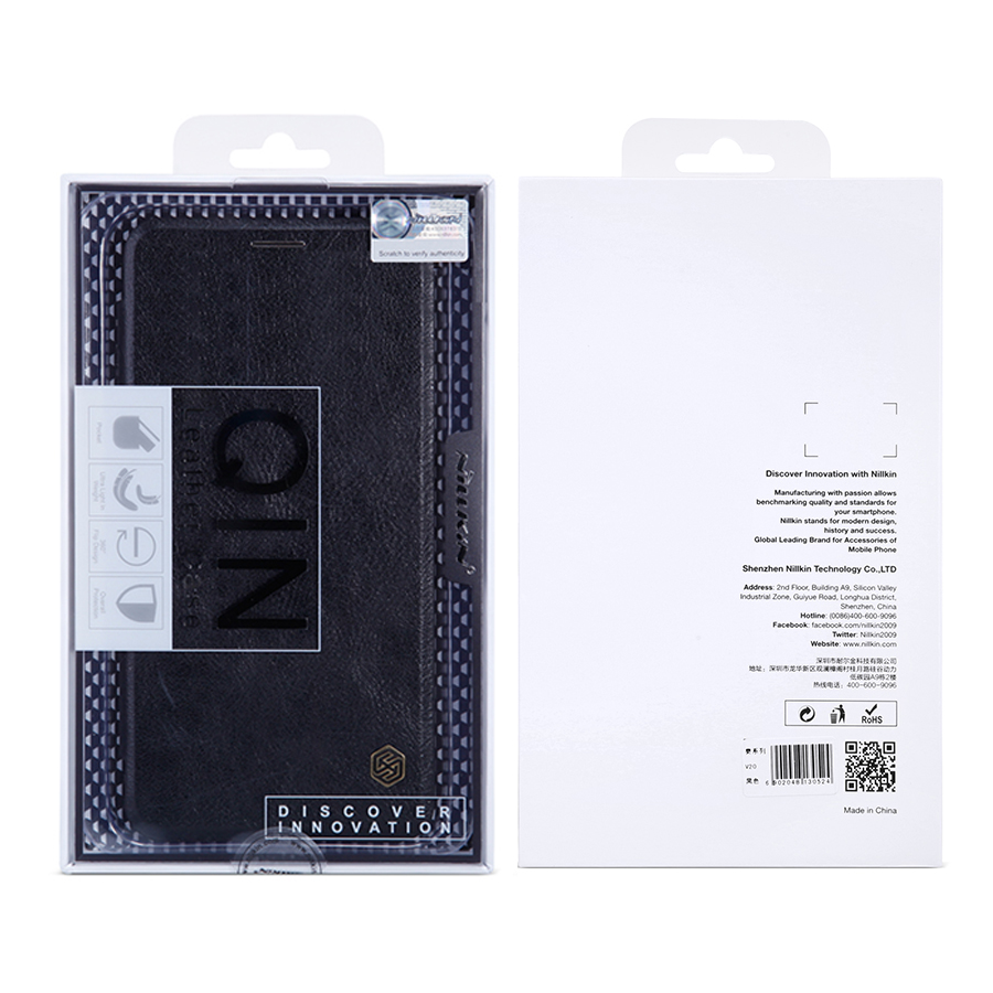 เคส Samsung Galaxy A8+ (2018) #เคสฝาพับฝาพับ Nillkin แท้รุ่น Qin Series คุณภาพดีราคาเบาๆสบายกระเป๋า