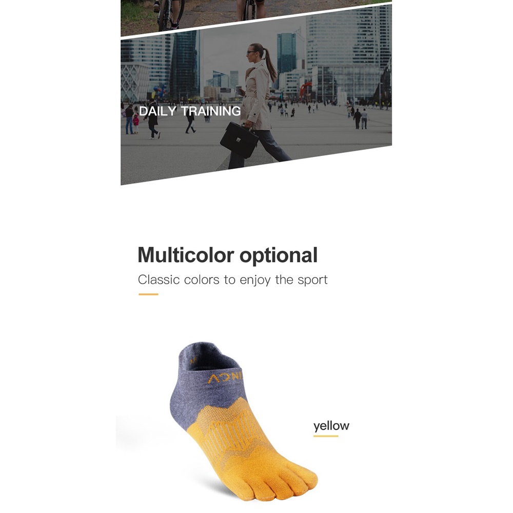 ถุงเท้าแยกนิ้ว ถุงเท้าวิ่งมาราธอน ถุงเท้าผลิตจากเส้นใยสังเคราะห์ Coolmax AONIJIE รุ่น E4810 (N03)