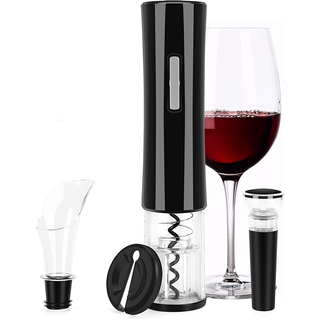 SENZER® Electric Wine Opener Set ที่เปิดขวดไวน์อัตโนมัติ พร้อมอุปกรณ์สำหรับไวน์ Cutter, Stoppers, Aerator, Pourer