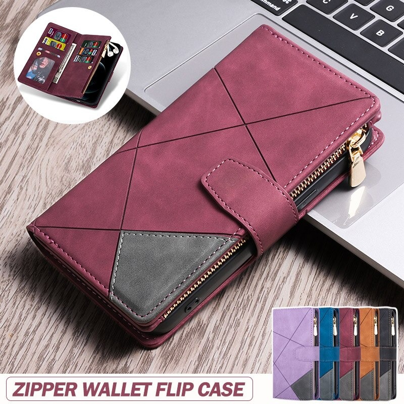 เคส Xiaomi 11T / 11T Pro #เคสฝาพับหนัง PU มีช่องซิปมีที่เสียบการ์ด สายคล้องมือ Card Slots Luxury Flip Stand Card Zipper Phone Leather Wallet Cover