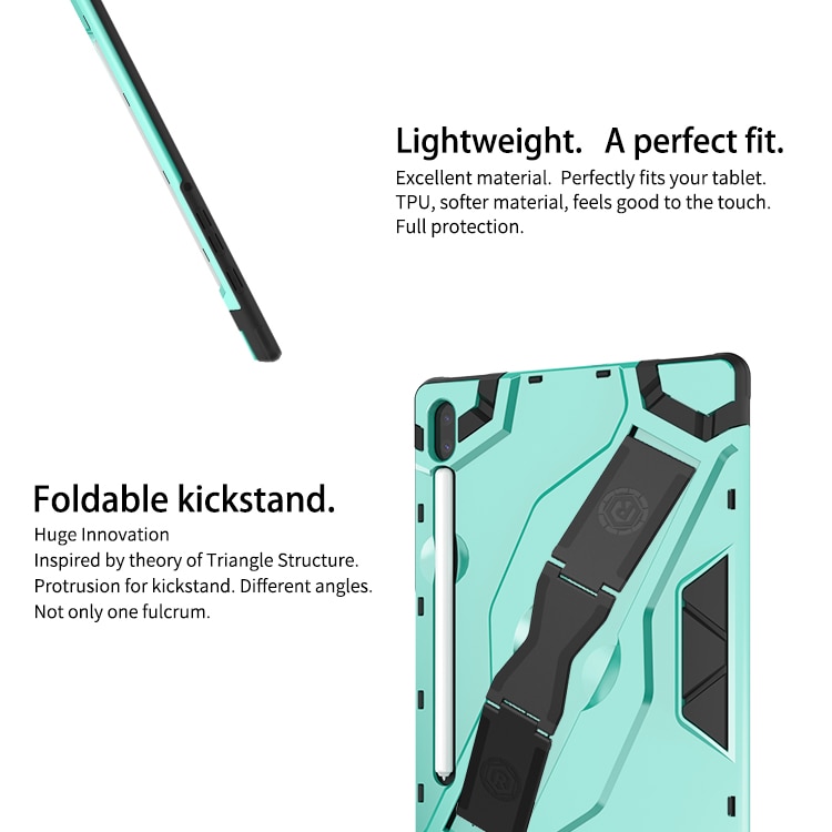 Case Samsung Galaxy Tab S6 SM-T860 SM-T865 #เคสฝาหลังกันกระแทกมีที่สวมนิ้ว Shield Style Strap Kickstand