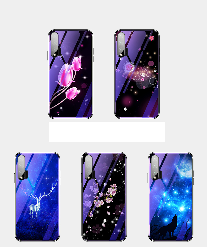 เคส Huawei nova 6 #เคสฝาหลังไฮบริดขอบเงา Electroplated TPU Soft Frame + Blue-ray Tempered Glass + PC