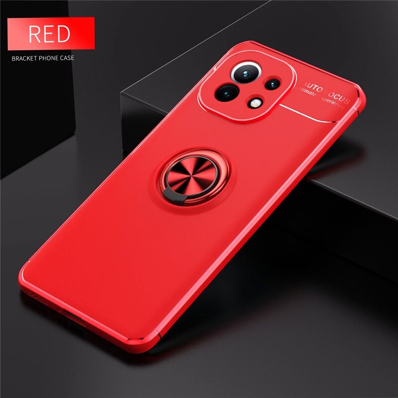 เคส Xiaomi Mi 11 #เคสฝาหลัง TPU Finger Ring Kickstand (แผ่นโลหะแบบ Built-in)
