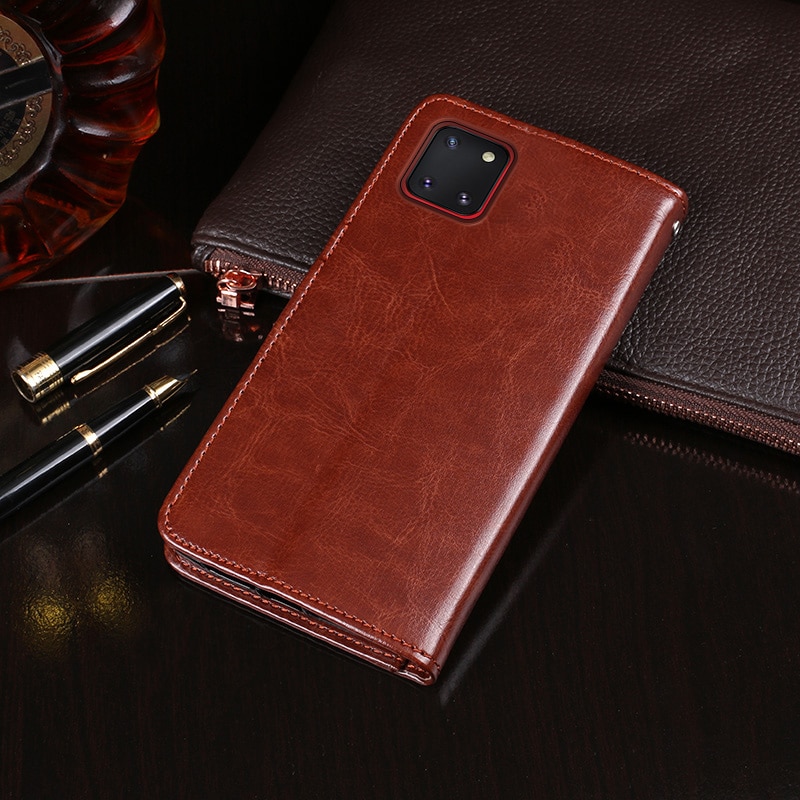 Case Samsung Galaxy Note10 Lite #เคสฝาพับแบบกระเป๋าสตางค์หนัง PU ผิวหนังม้า Crazy Horse