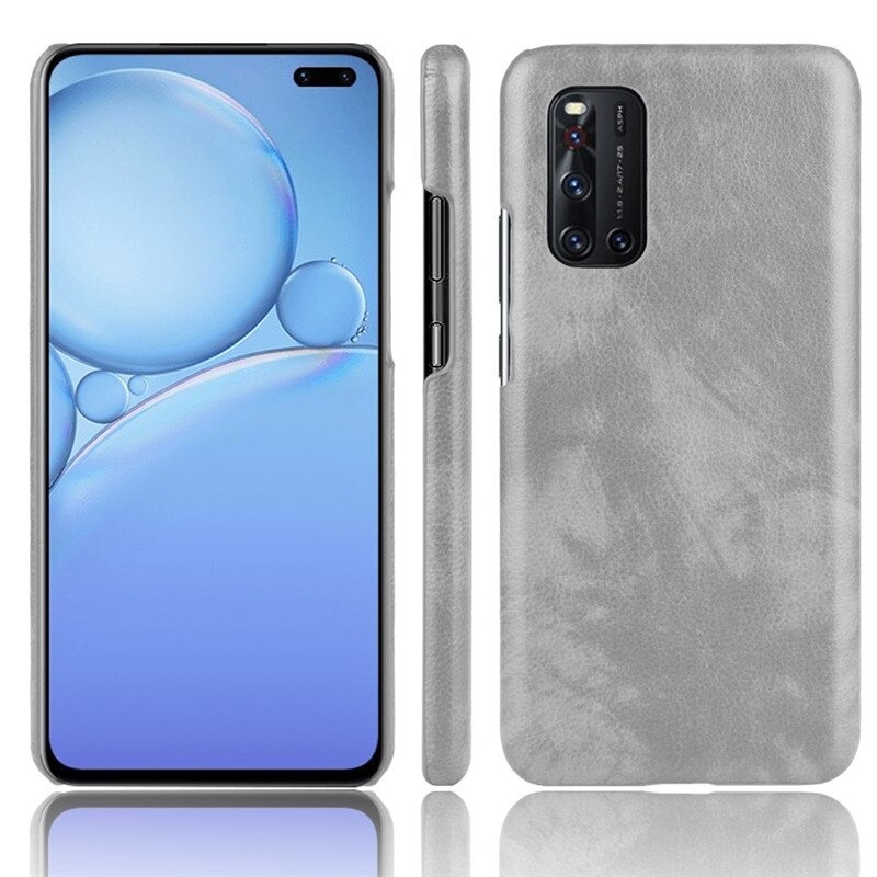 เคส Vivo V19 #เคสฝาหลังพลาสติกแข็งเคลือบหนัง PU ลายผิวลิ้นจี่ Litchi Skin Leather Coated