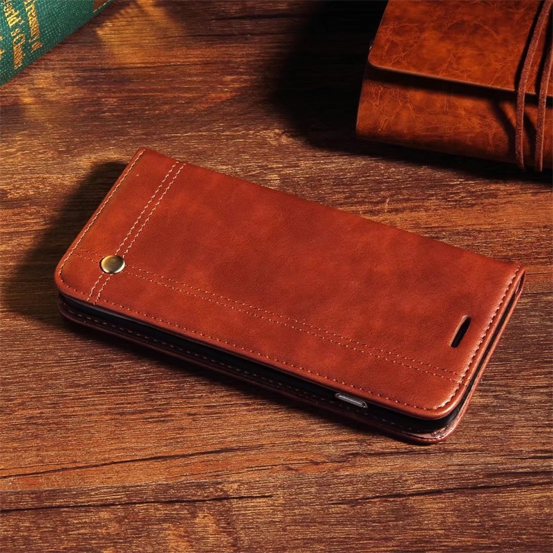 เคส OnePlus 6 #เคสฝาพับหนัง PU Crazy Horse Texture Retro Leather Auto-absorbed Wallet คุณภาพดี