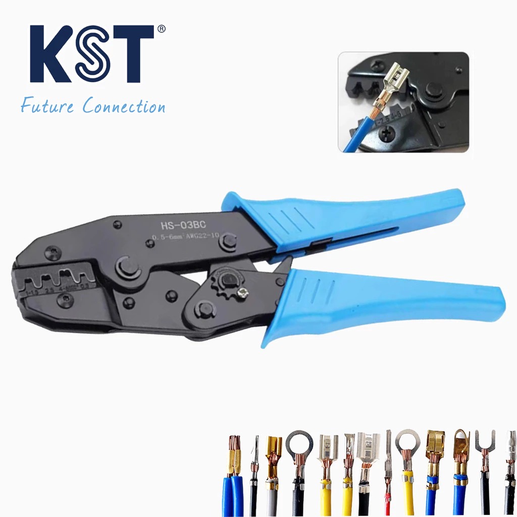 คีมย้ำหางปลาเปลือย สาย 0.25 - 6mm² รุ่น HS-03BC