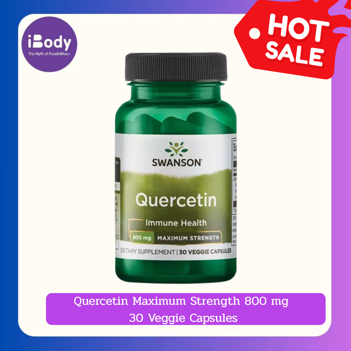 Swanson - Quercetin Maximum Strength 800 mg 30 Veggie Capsules เควอซิทิน