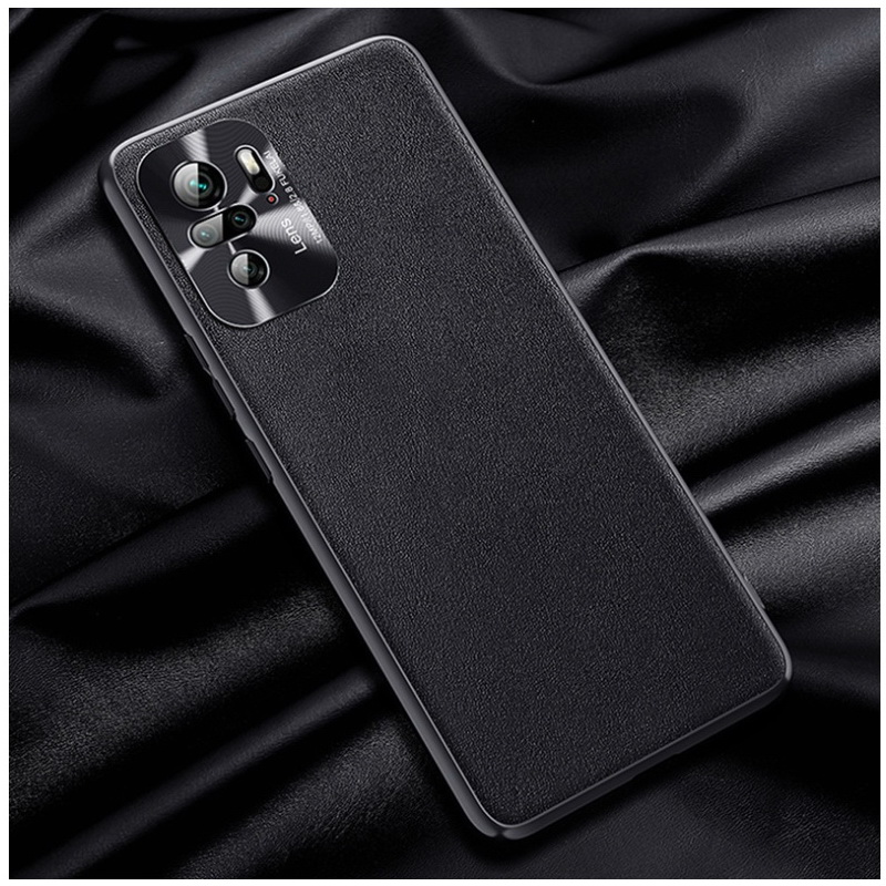 เคส Redmi Note 10 Pro #เคสแบบฝาหลัง TPU เคลือบหนัง PU มีกันเลนส์กล้อง Leather Cases Soft Matte Shockproof Protect Camera Back Cover
