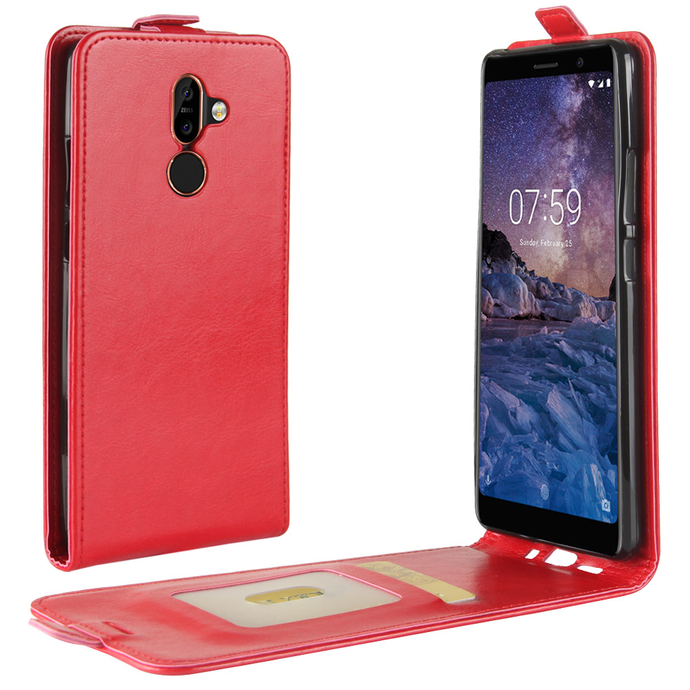 Case Nokia 7 plus #เคสฝาพับแนวตั้งหนัง PU ผิวหนังม้า Crazy Horse Skin Leather