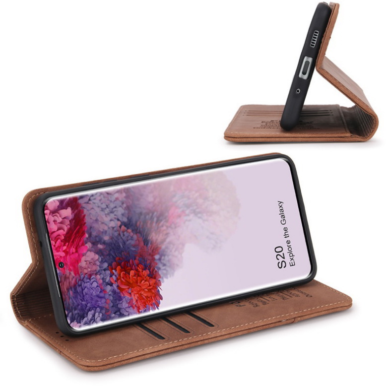 เคส Samsung Galaxy S20+ #เคสฝาพับหนัง PU สไตล์กระเป๋าสตางค์พร้อมช่องใส่การ์ด Luxury Flip Stand Card Phone Leather Wallet Cover Casing
