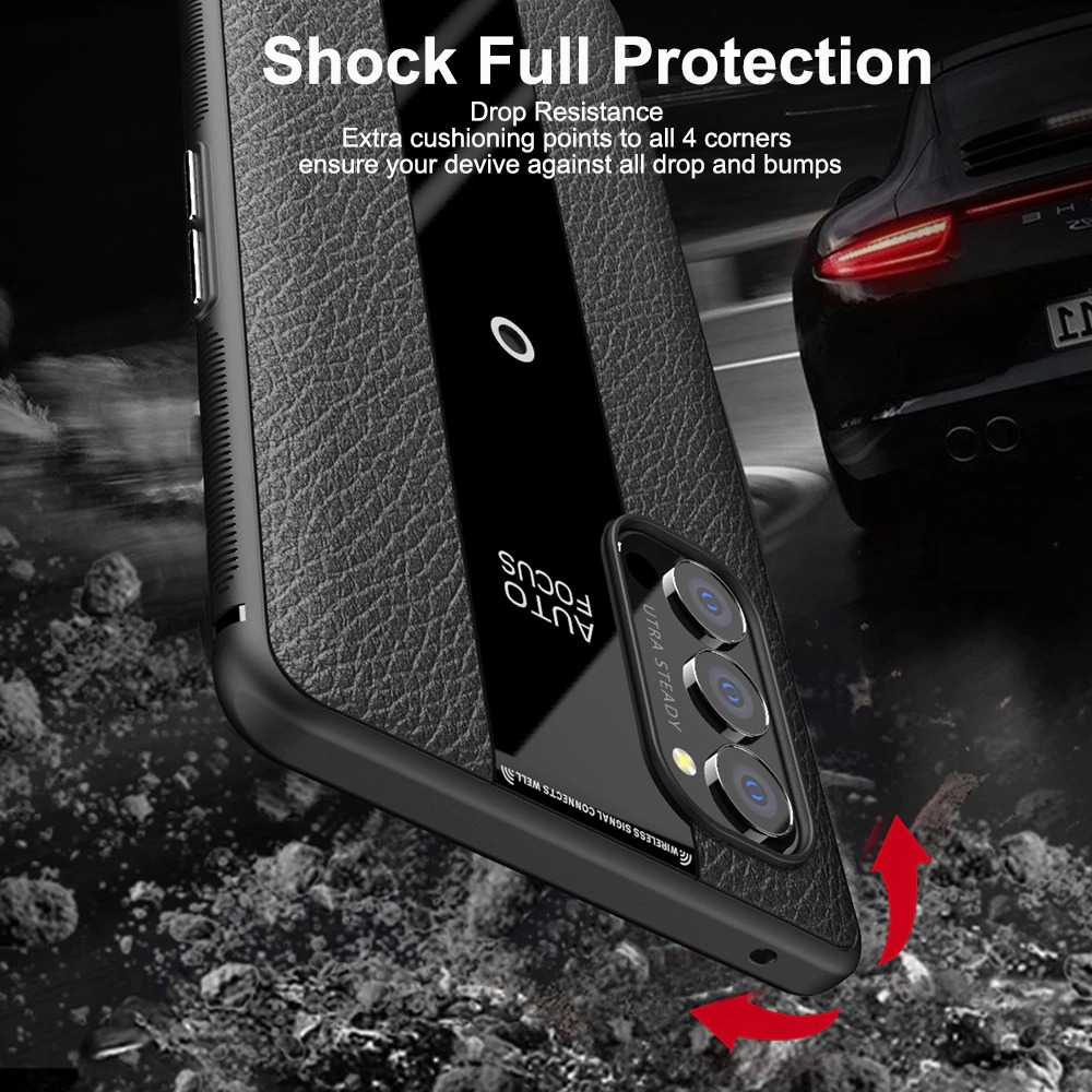 เคส OPPO Reno 4 Pro 5G #เคสฝาหลัง TPU ลายหนัง PU ผิวลิ้นจี่ Luxury Litchi Veins Silicone Ultra-thin Painting TPU Cover