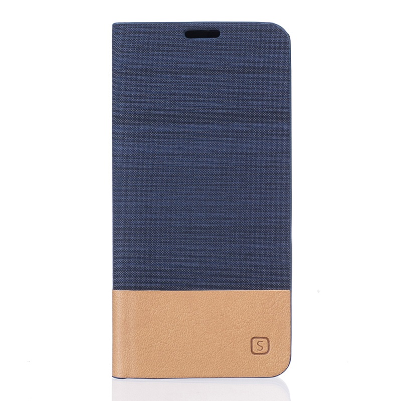 เคส Huawei Y5II #เคสฝาพับ การออกแบบสองสีที่มีผิวผ้าลินิน