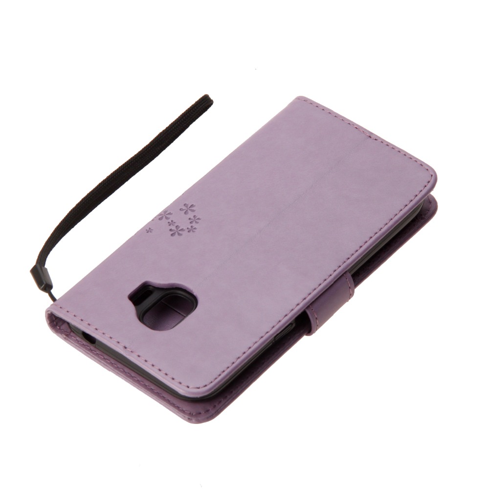 เคส Galaxy J2 Pro 2018 5 นิ้ว #เคสฝาพับสไตล์กระเป๋าสตางค์หนัง PU ปั้มลายนูนรูปต้นไม้มีช่องใส่บัตรสีสันสวยงาม