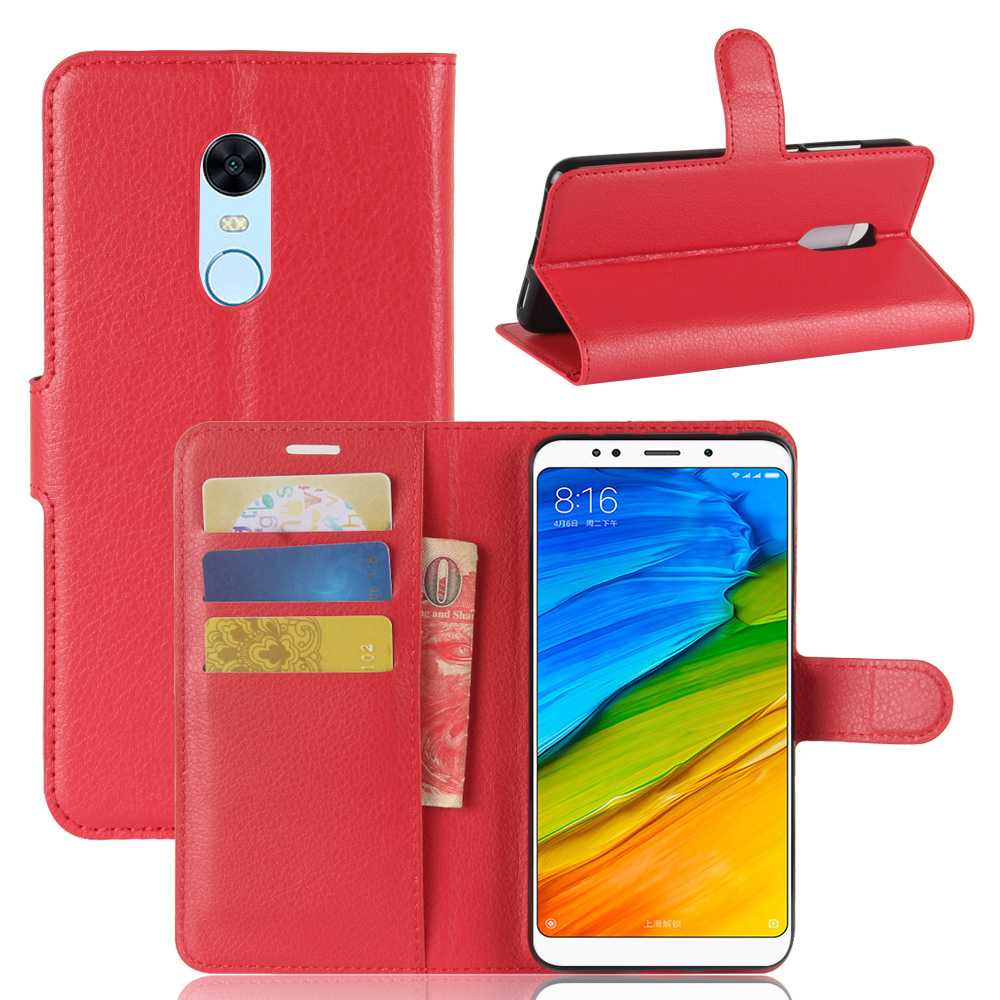 เคส Xiaomi Redmi 5 #เคสสไตล์กระเป๋าสตางค์หนัง PU ผิวลิ้นจี่สีสันสดใส