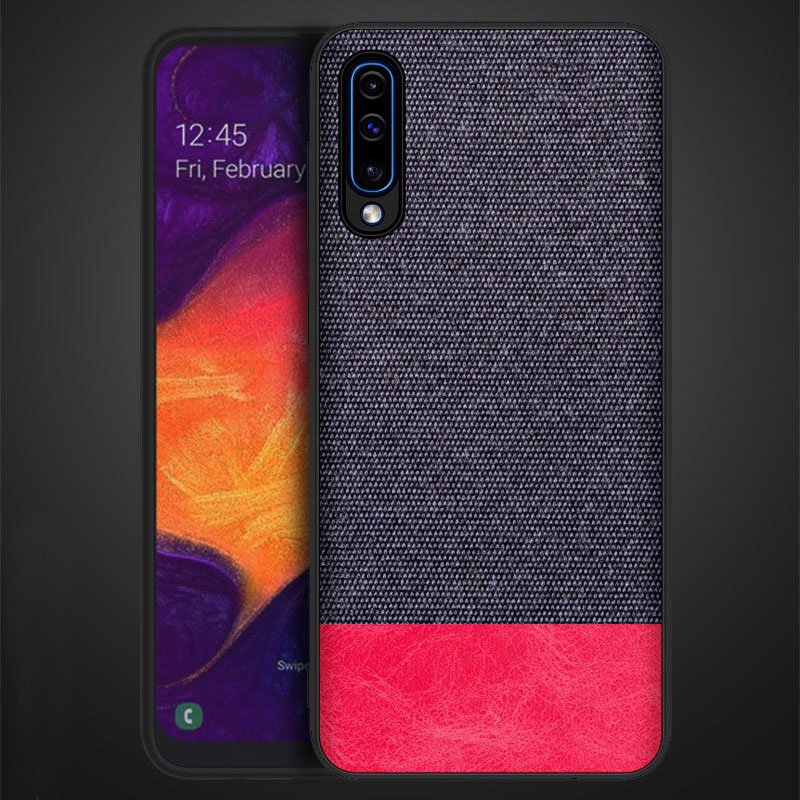 Case Samsung Galaxy A50 / A50s / A30s #เคสฝาหลังรูปแบบ Cloth Texture PU Leather + TPU