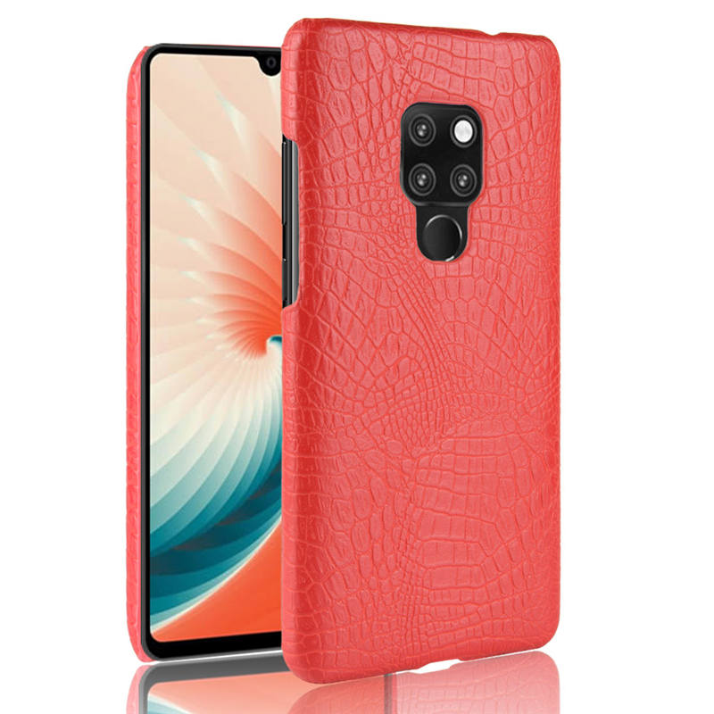 Case Huawei Mate 20 #เคสฝาหลังพลาสติกแข็งเคลือบหนัง PU ลายผิวหนังจระเข้