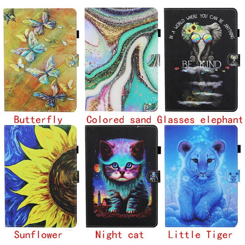 Case Samsung Galaxy Tab S6 Lite 10.4 SM-P610 P615 P617 #เคสฝาพับหนัง PU พิมพ์ลาย Pattern Printing PU Leather Flip