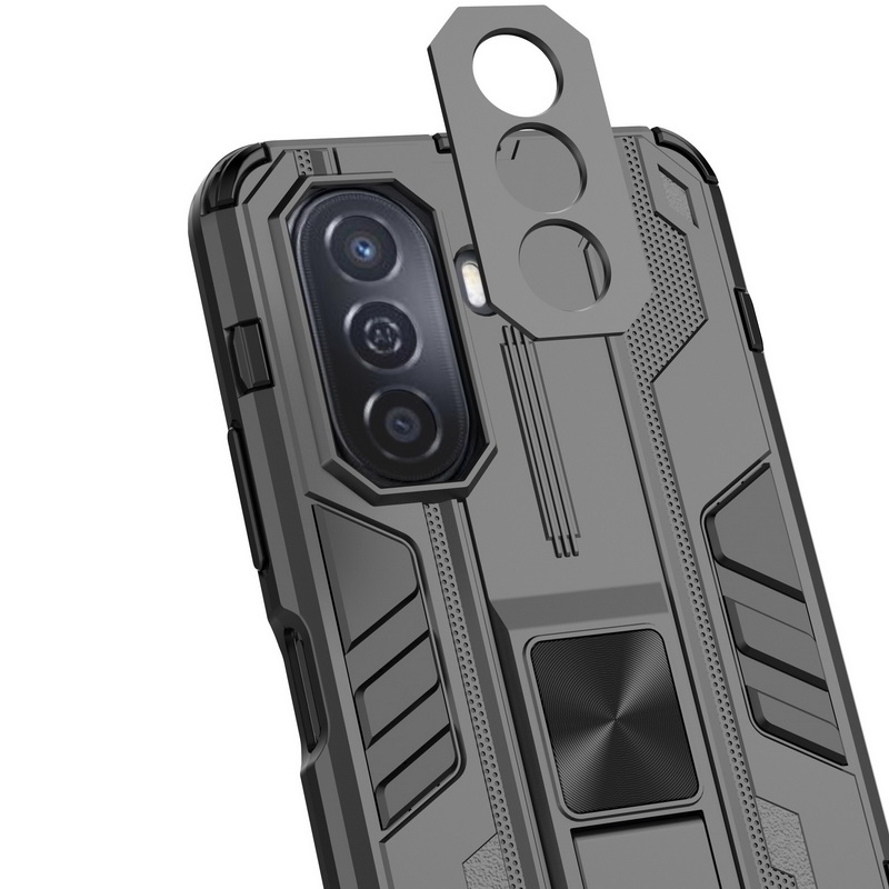 เคส Huawei Nova Y70 #เคสฝาหลังพลาสติก ไฮบริด TPU + Kickstand Case Armor Stlye TPU Soft Rubber