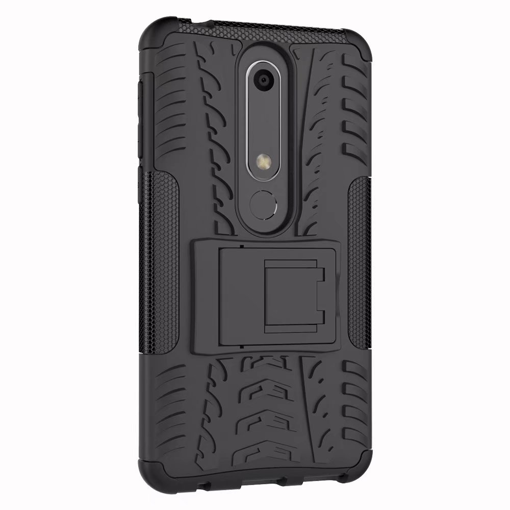 Case Nokia 6 (2018) #เคสแข็งรูปแบบยางรถยนต์ Hybrid PC+TPU สวยงามทันสมัย