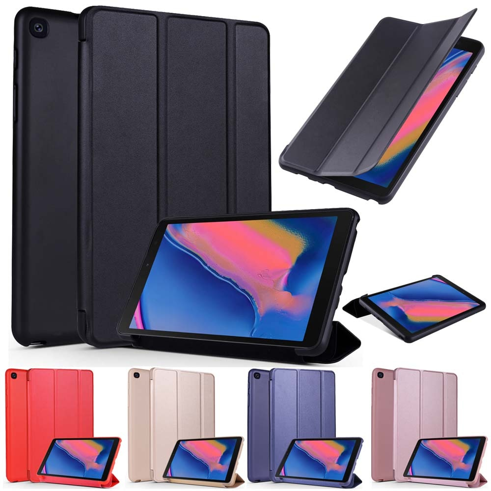 Case Samsung Galaxy Tab A 8 (2019)/Galaxy Tab A with S Pen P200 P205 #เคสฝาพับหนัง PU สมาร์ทเชลล์ปกแบบ 3 พับ