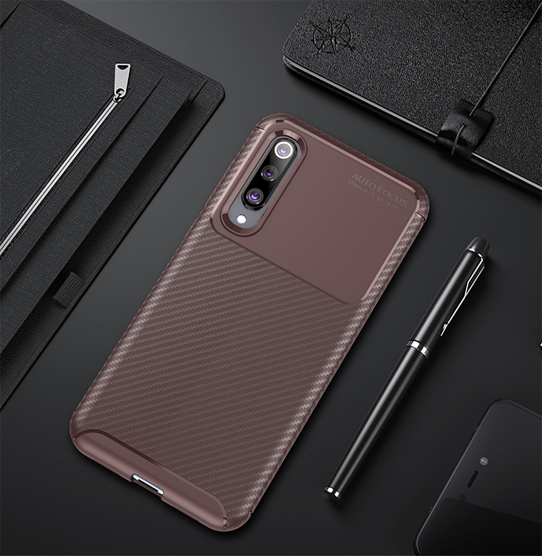 Case Xiaomi Mi 9 SE #เคสฝาหลังนิ่ม Carbon Fiber Drop Resistant TPU