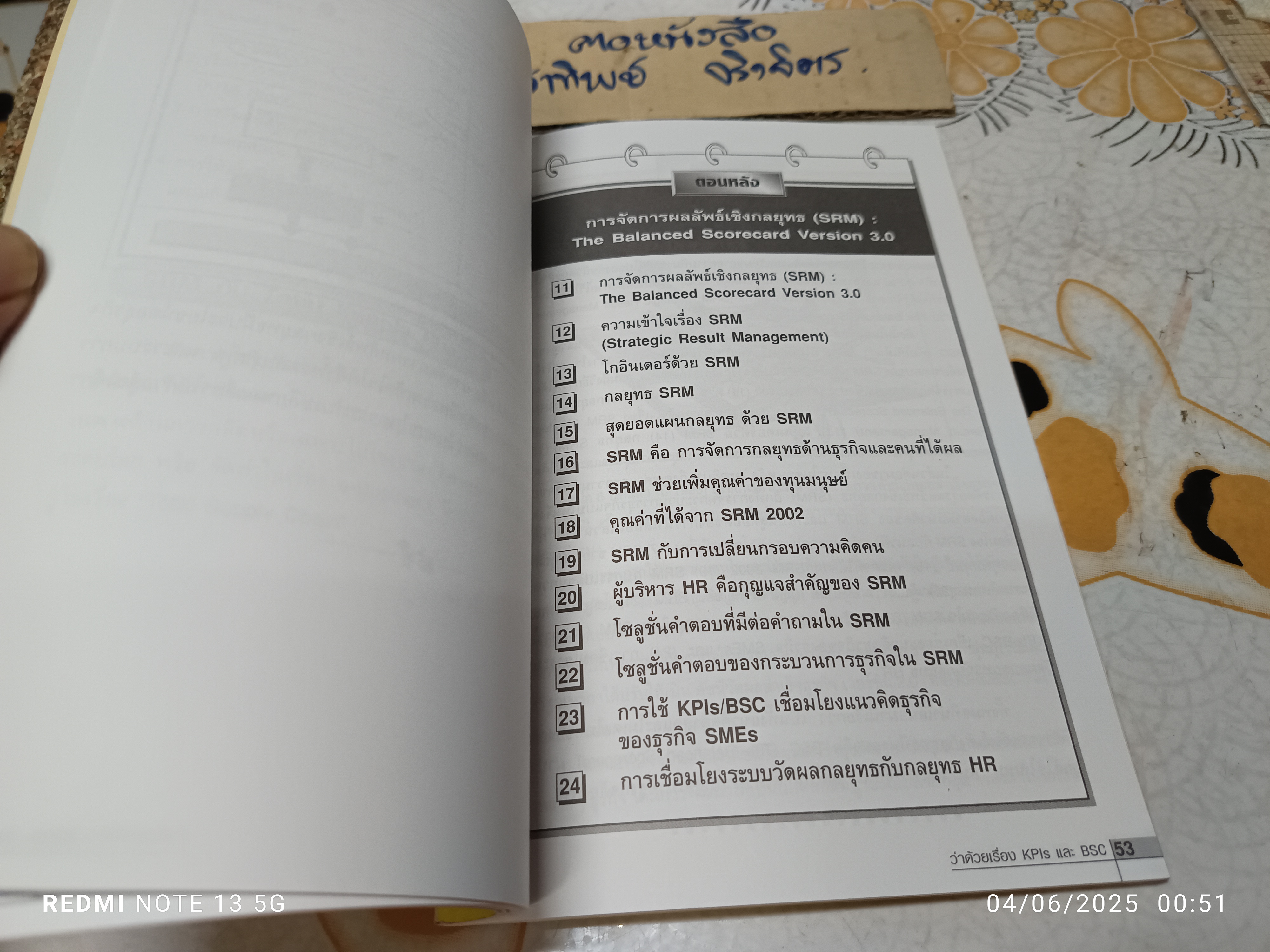 ว่าด้วยเรื่อง KPIs และ BSC: The Balanced Scorecard เวอร์ชั่น 3.0 ดนัย เทียนพุฒ พิมพ์ปีพ.ศ 2545