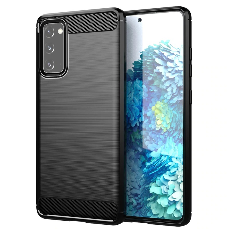 เคส Samsung Galaxy S20 FE/S20 FE 5G#เคสคาร์บอนไฟเบอร์ ผิวขัดแปรง Brushered TPU Back Case