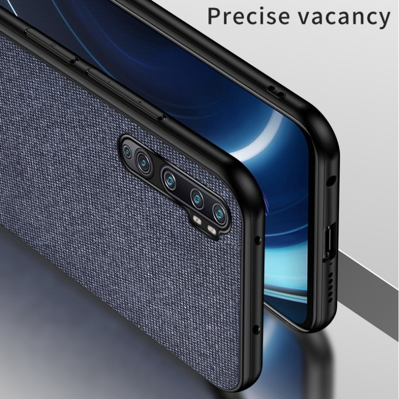 Case Xiaomi Mi Note 10 Pro #เคสฝาหลังรูปแบบ Cloth Texture PU Leather + TPU