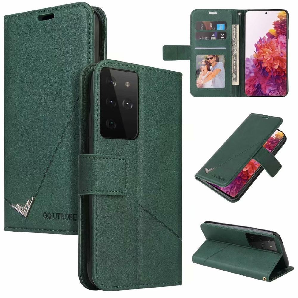 Case Samsung Galaxy S21 Ultra 5G #เคสฝาพับแบบกระเป๋าสตางค์หนัง PU มีช่องเก็บบัตร