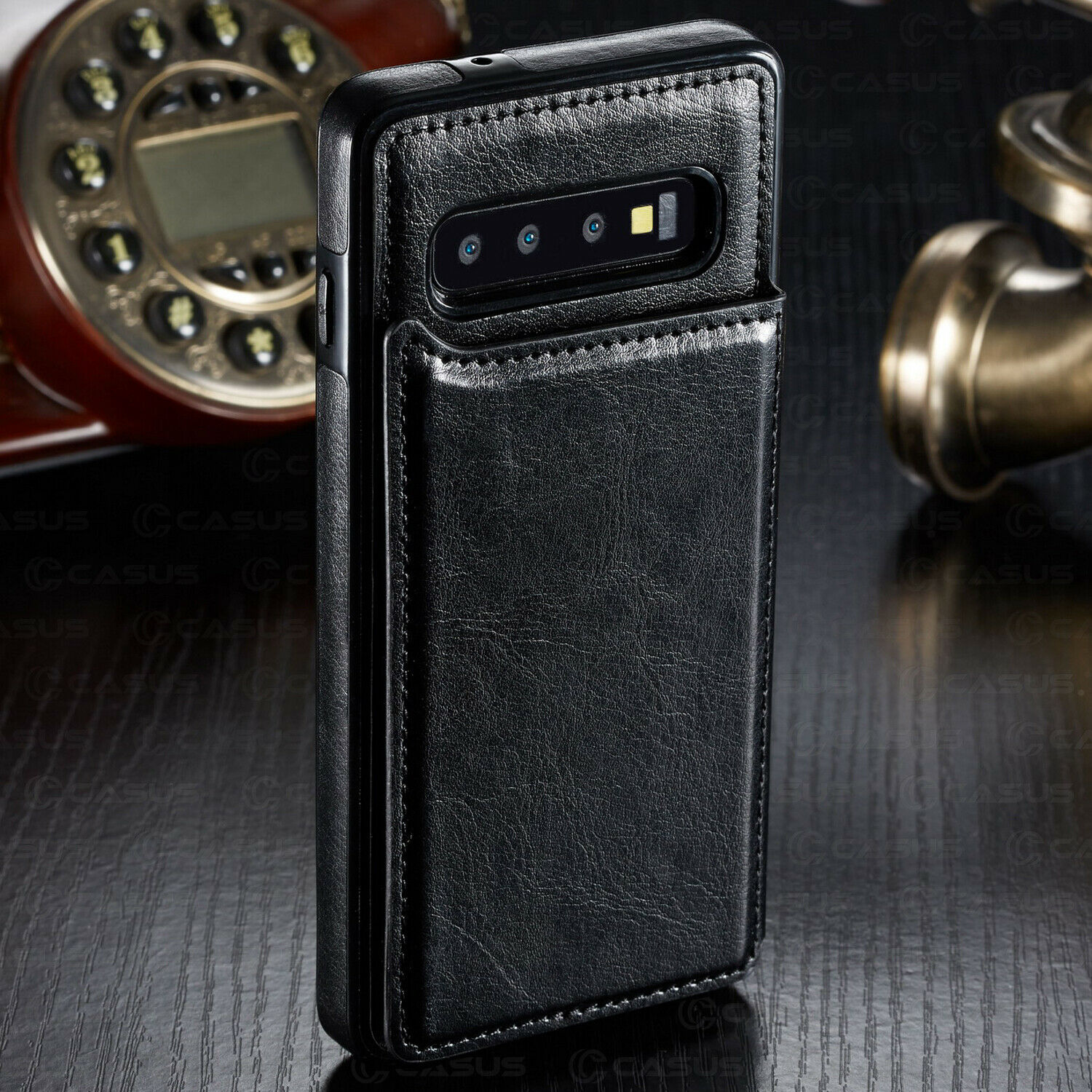 Case Samsung Galaxy S10 #เคสฝาหลัง หนังPU ผิวหนังม้า สไตล์กระเป๋าสตางค์