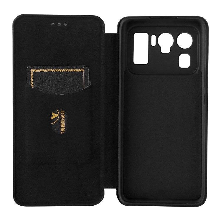 เคส Xiaomi Mi 11 Ultra #เคสฝาพับลายคาร์บอนไฟเบอร์มีช่องใส่การ์ด Carbon Fiber Wallet Card Slot Magnet Stand Phone Cover