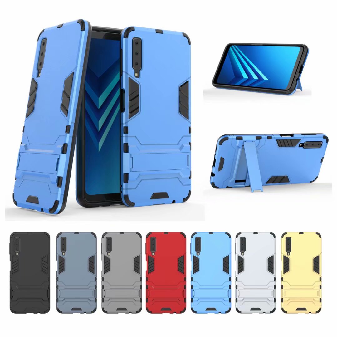 Case Samsung Galaxy A7 (2018) #เคสฝาหลังพลาสติก ไฮบริด TPU + Kickstand