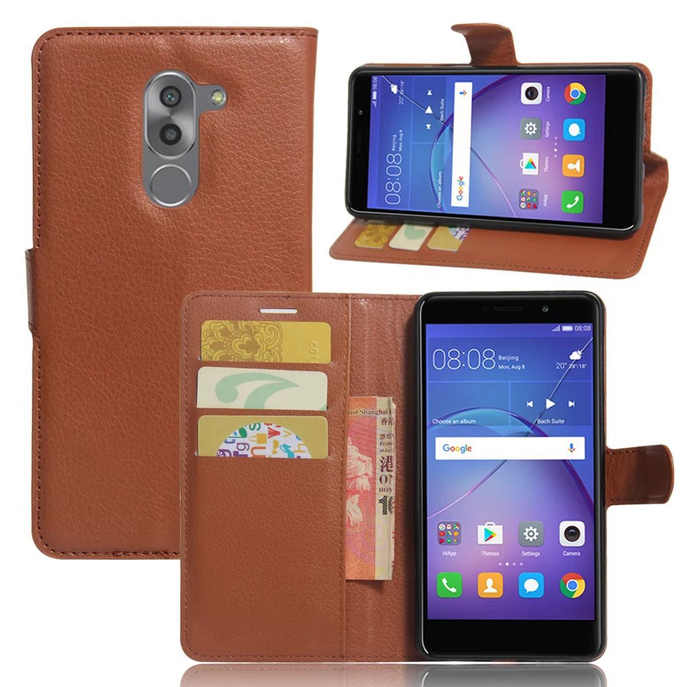 เคส Huawei GR5 2017 เคสหนัง PU แบบกระเป๋าสตางค์ผิวลิ้นจี่ ปิดแม่เหล็ก สีสันสวยงาม