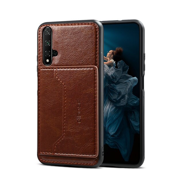 Case Huawei Nova 5T #เคสฝาหลัง TPU เคลือบหนัง PU Crazy Horse Leather Coated PC + TPU Hybrid