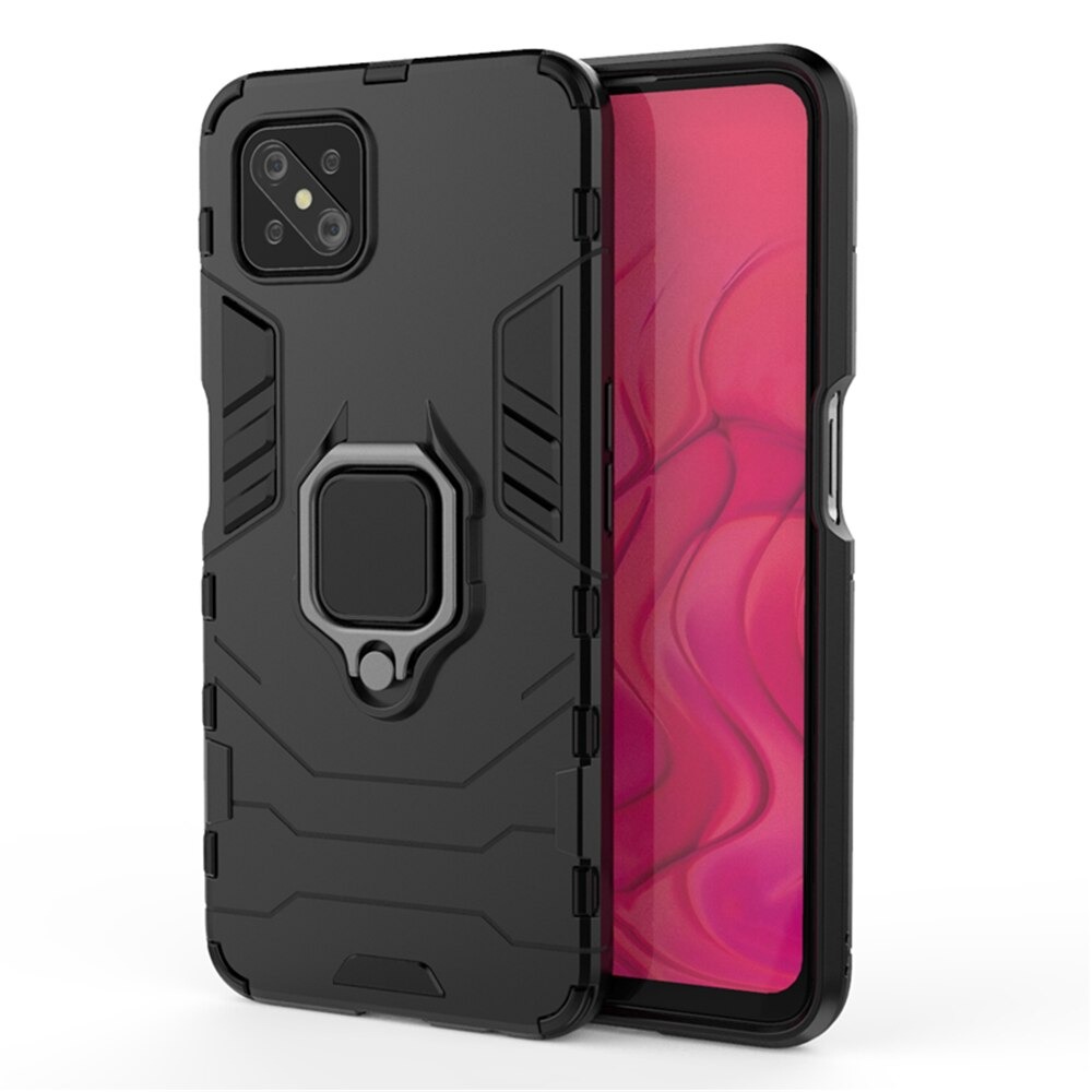 Case OPPO Reno 4 Z 5G#เคสฝาหลังพลาสติกแข็ง +TPU Hybrid Case มีแหวนสวมนิ้วโลหะ