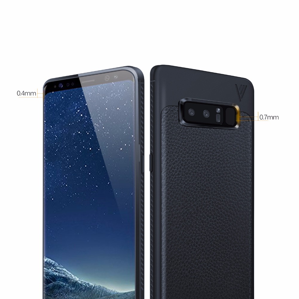 Case Samsung Galaxy Note 8 N950 #เคสฝาหลัง TPU ลายหนัง PU ผิวลิ้นจี่ คุณภาพดี