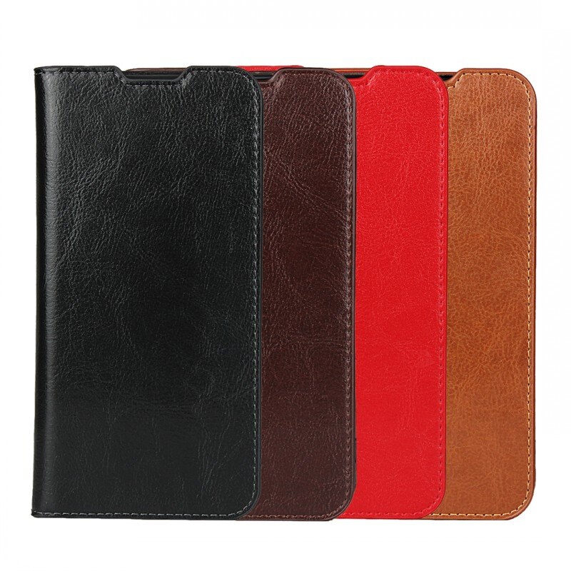 Case Redmi Note 8 #เคสฝาพับหนังแท้แบบกระเป๋าสตางค์คุณภาพดี Crazy Horse Genuine Leather Cover
