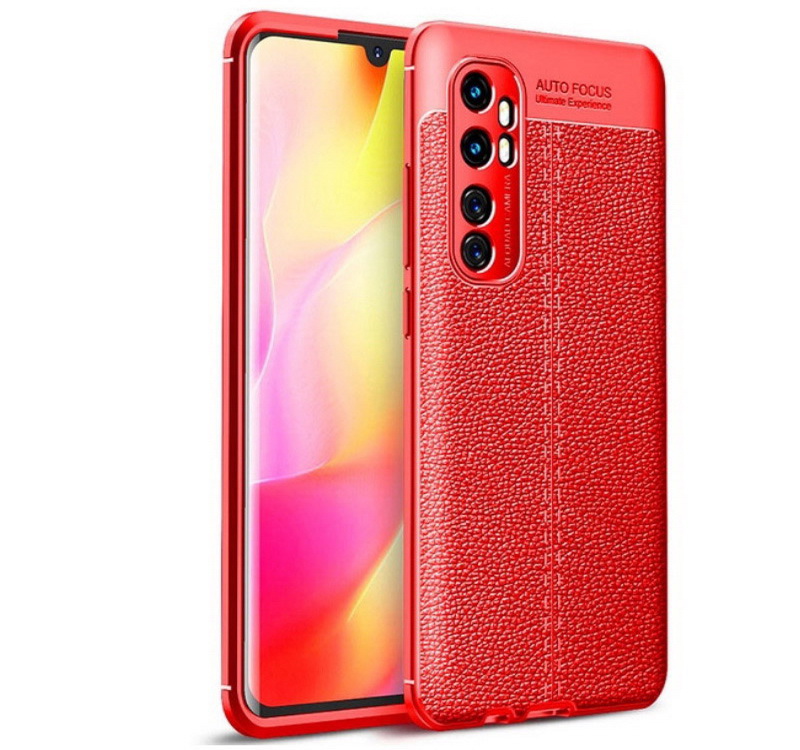 เคส Xiaomi Mi Note 10 Lite #เคสฝาหลัง TPU ผิวลิ้นจี่ช่วยป้องกันลายนิ้วมือและกันลื่นได้ดี