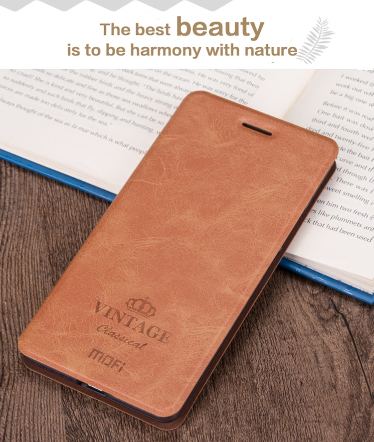 Case Xiaomi Redmi S2 #เคสฝาพับหนัง PU Vintage MOFI Flip Stand case