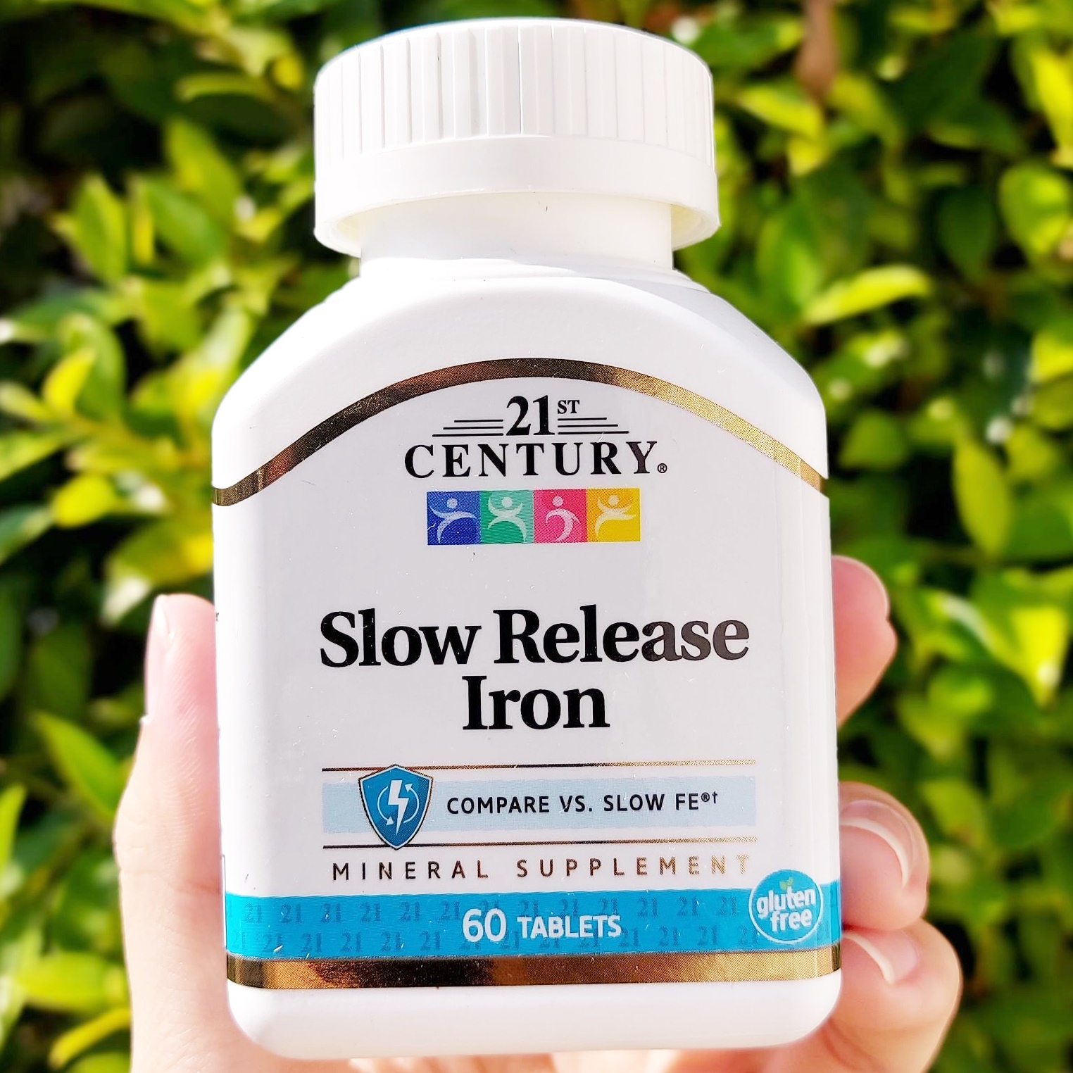 ธาตุเหล็ก Slow Release Iron 45mg + Calcium 60 Tablets (21st Century®) สูตรอ่อนโยนต่อร่างกาย ช่วย สร้างเม็ดเลือดแดง ป้องกัน โลหิตจาง