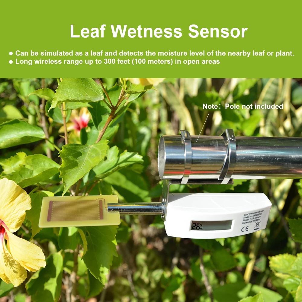 Leaf Surface Humidity on Leaf Sensor with LCD Display, Leaf Wetness Sensor supports up to 8 channels.