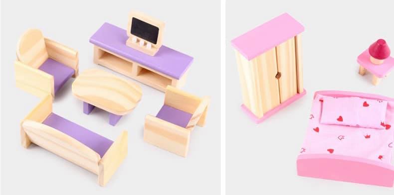 บ้านตุ๊กตาไม้ พร้อมเฟอร์นิเจอร์