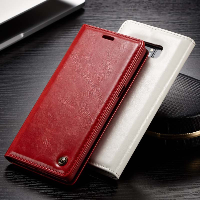 Case Samsung Galaxy S10 #เคสฝาพับแบบกระเป๋าสตางค์ CASEME Oil Wax Crazy Horse Wallet Leather
