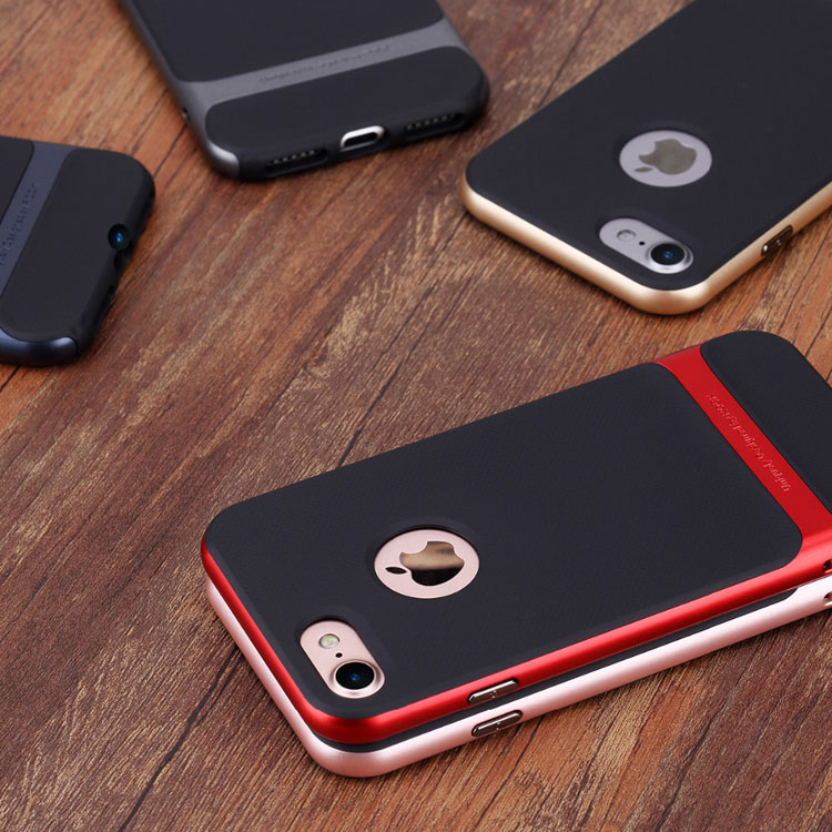 Case iphone 7 #เคสฝาหลังไฮบริด ROCK Royce Series พลาสติก+TPU เคสแข็งแรงสวยงาม